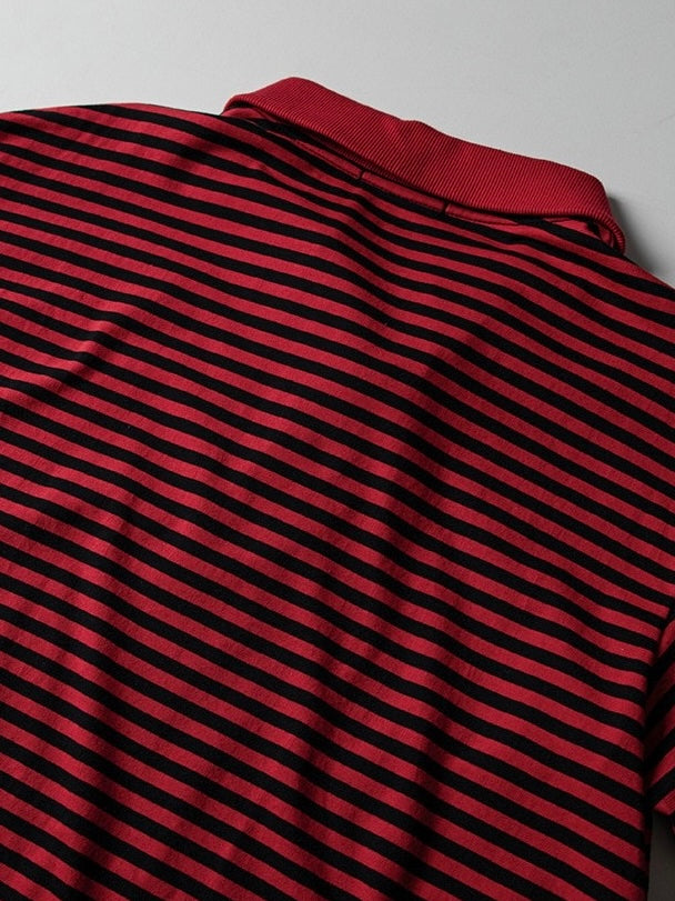 【roaringrad】Striped Polo T-shirt