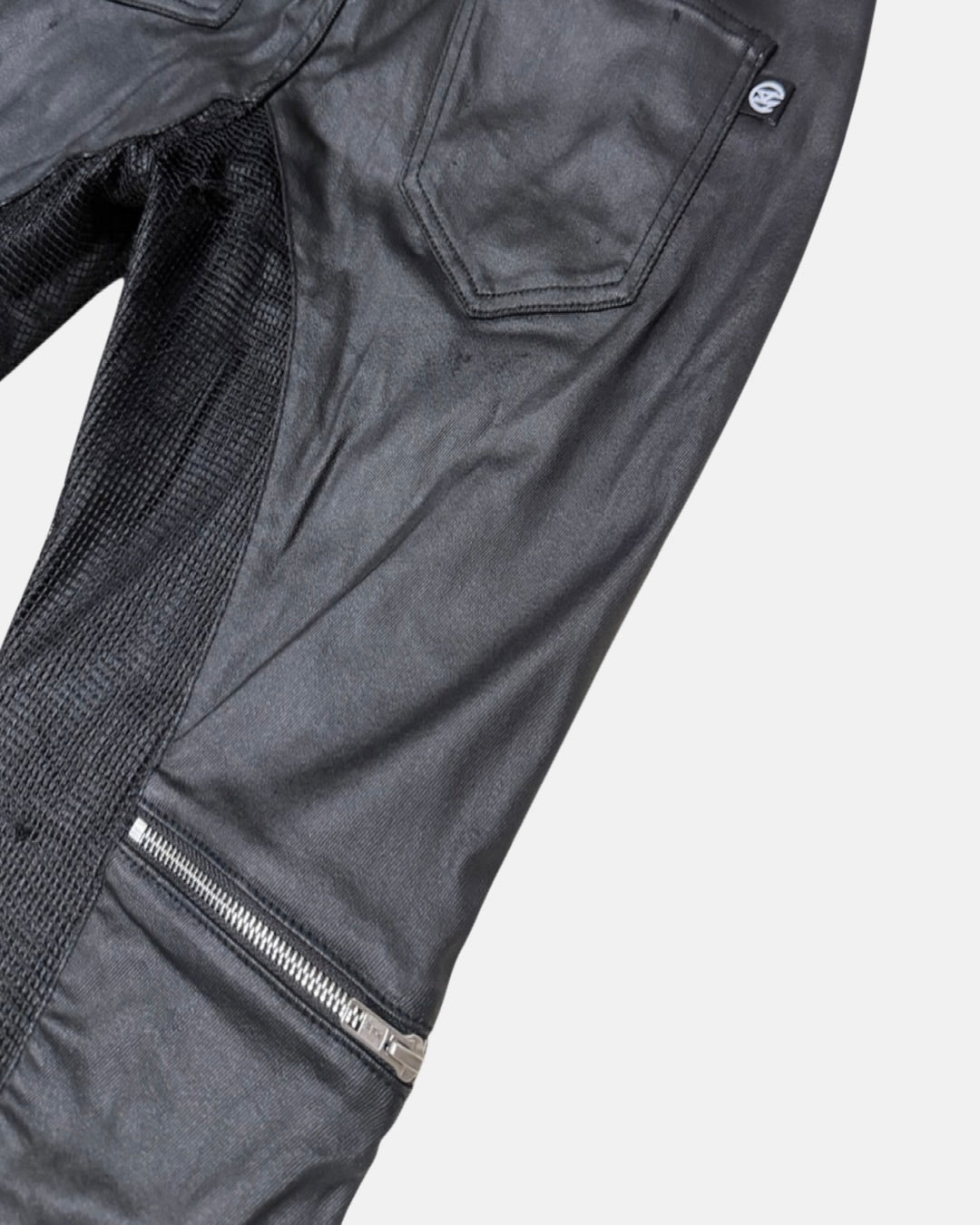 【LOIN ARMIS】Cross zip layer mesh coating jeans