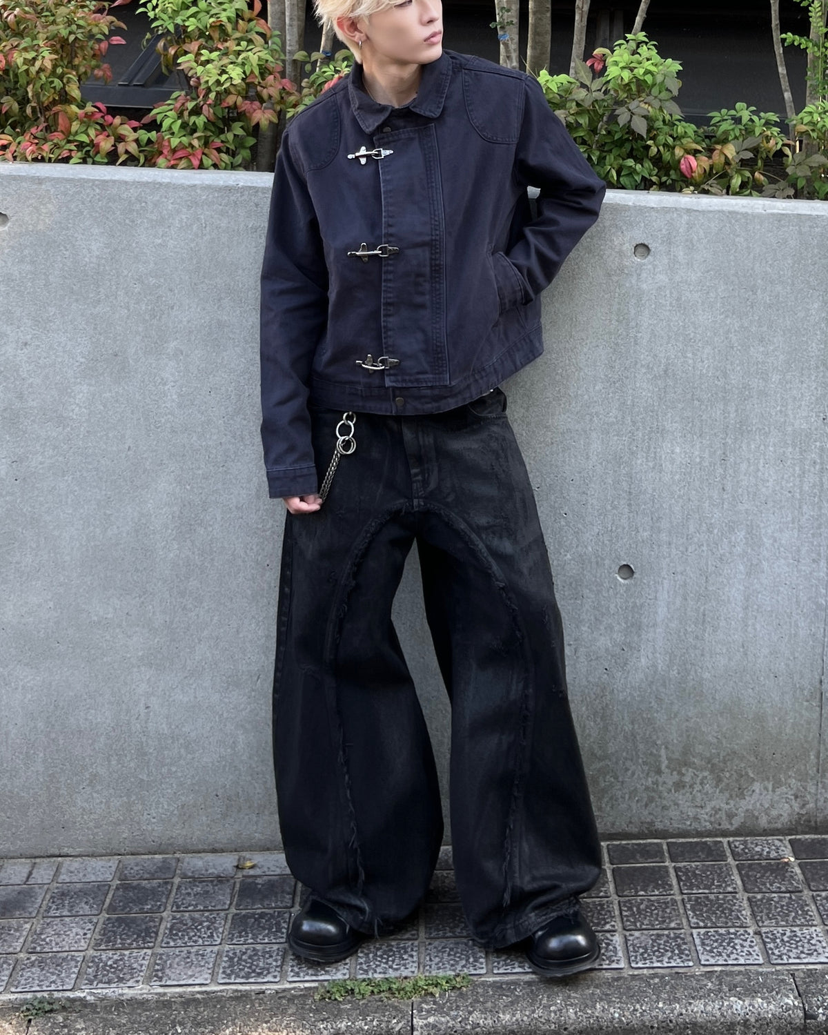 大阪店WEB限定受注制【Chikashitsu +】design hook cropped jacket (3color)