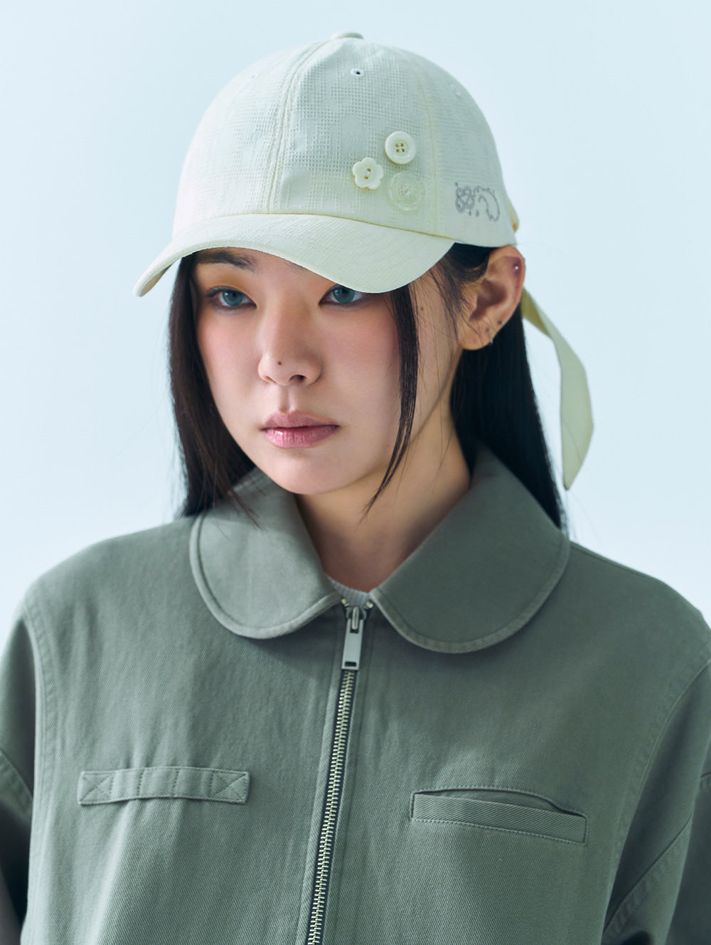 【TUOMIO】BUTTON RIBBON CAP