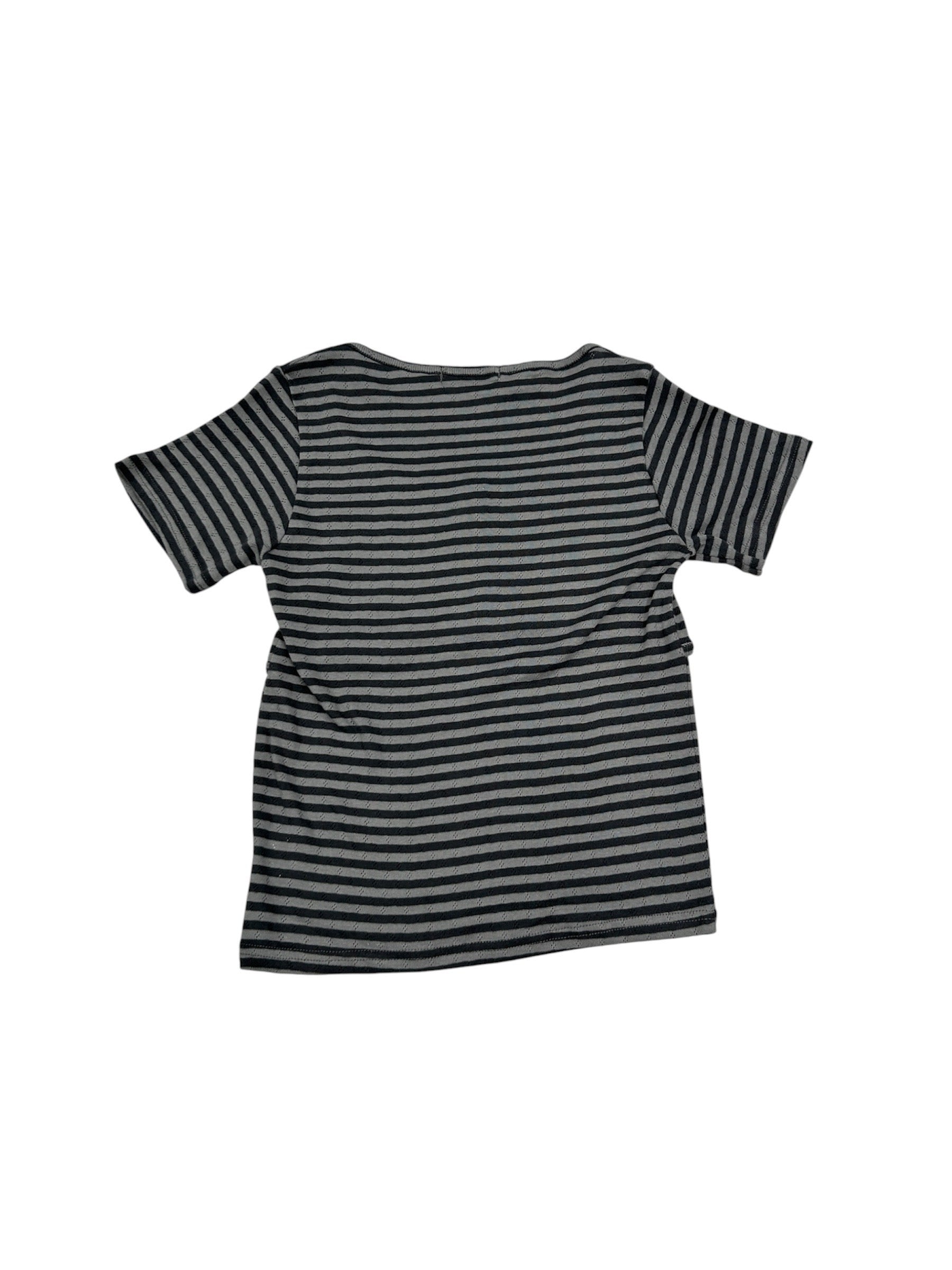 7/4 20:00発売 受注制【nmtc+】Stripe U-Neck Button Tee (2color)