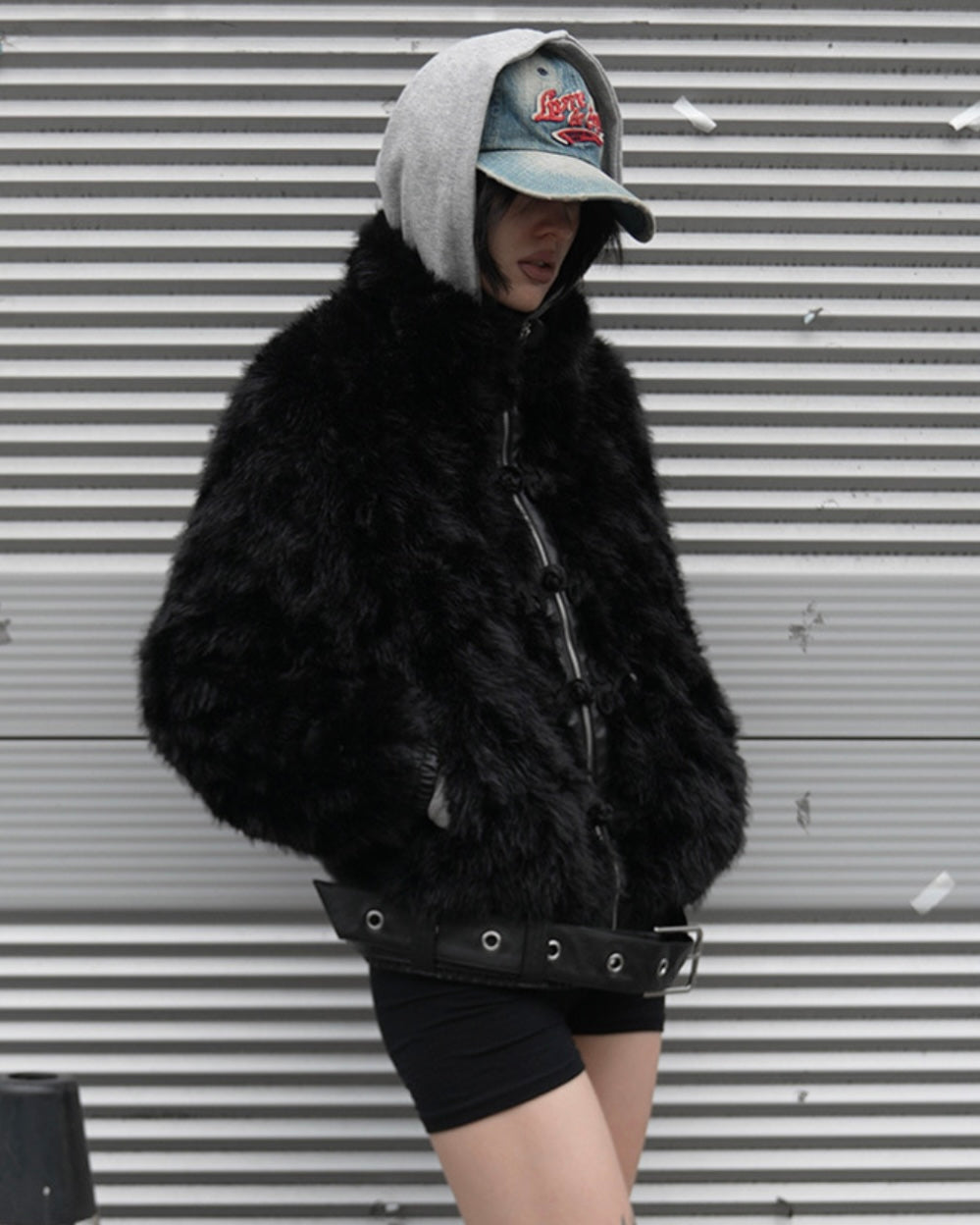 【FANCY CLUB】TOGGLE LEATHER FUR JACKET
