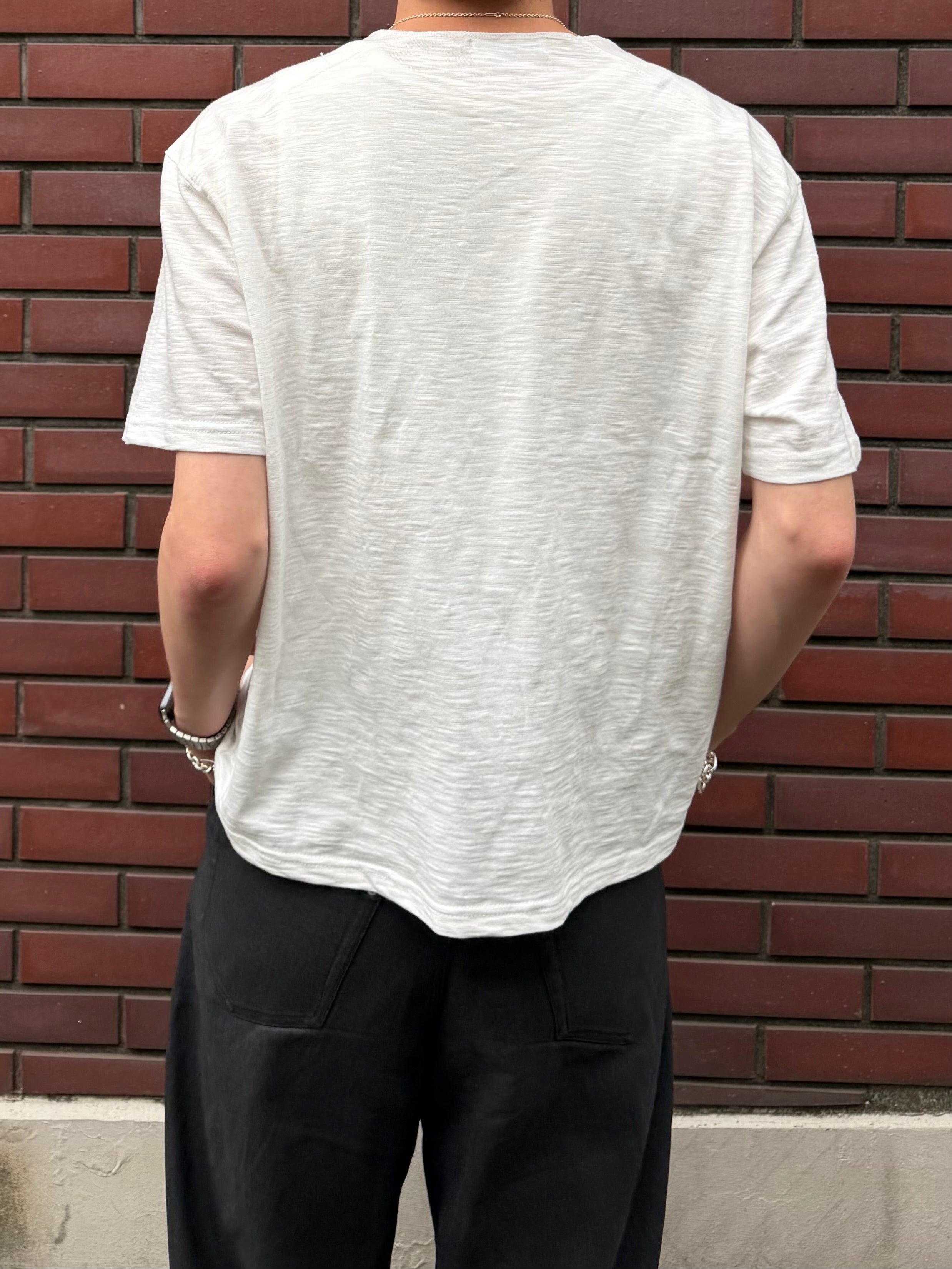 東京店WEB限定受注制【Chikashitsu +】cropped henley neck tee (3color)