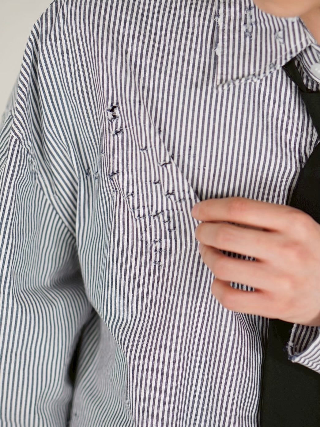 受注制【Chikashitsu +】vintage like stripe shirt