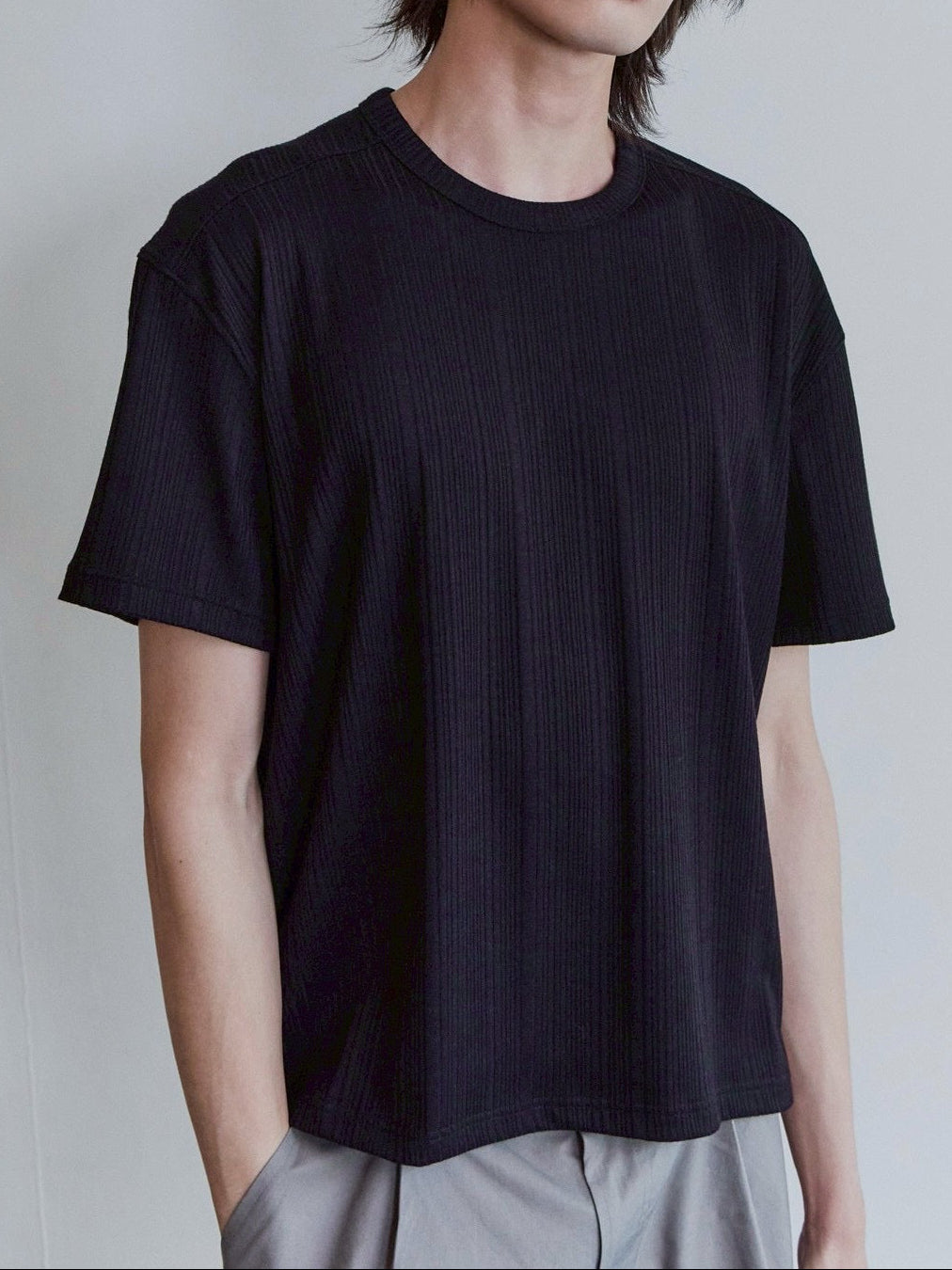 【Waviness】Rib Textured T-shirts