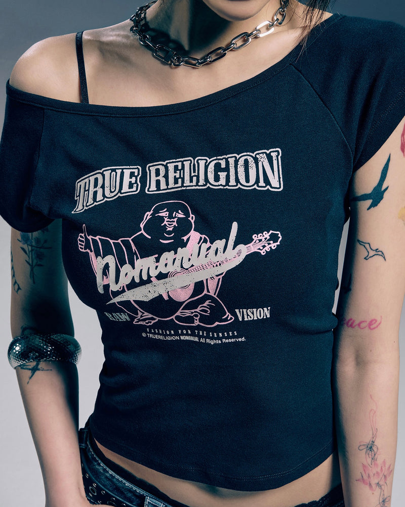 【NOMANUAL×TRUE RELIGION】NO RELIGION ONE SHOULDER TOP