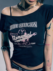 【NOMANUAL×TRUE RELIGION】NO RELIGION ONE SHOULDER TOP