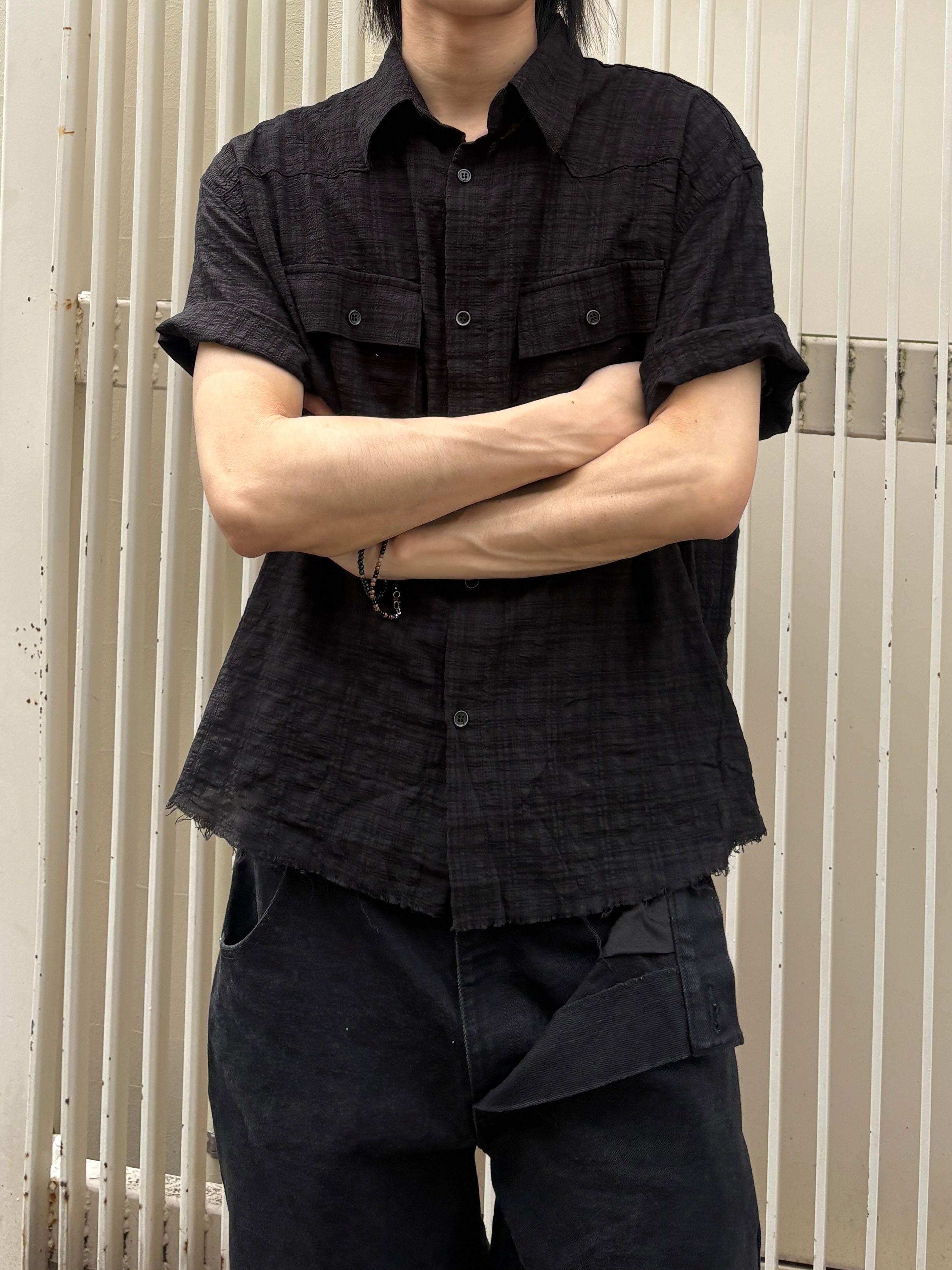 受注制【youll】Cut off half sleeve check shirt (3color)