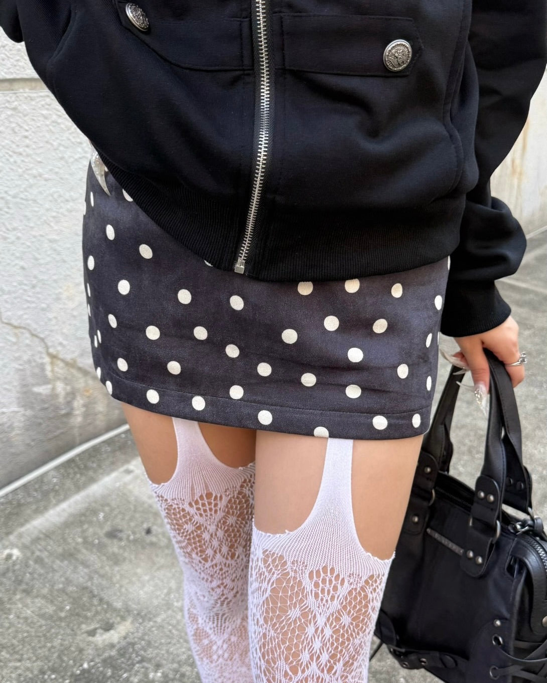 大阪店 WEB限定 受注制【Never mind the XU】Dot Muse Mini Skirt