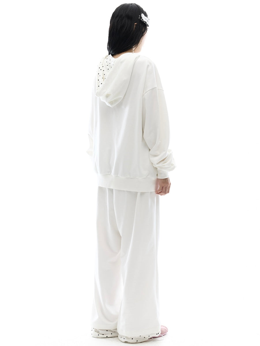 【OJOS】Hotfix Logo Wide Sweatpants