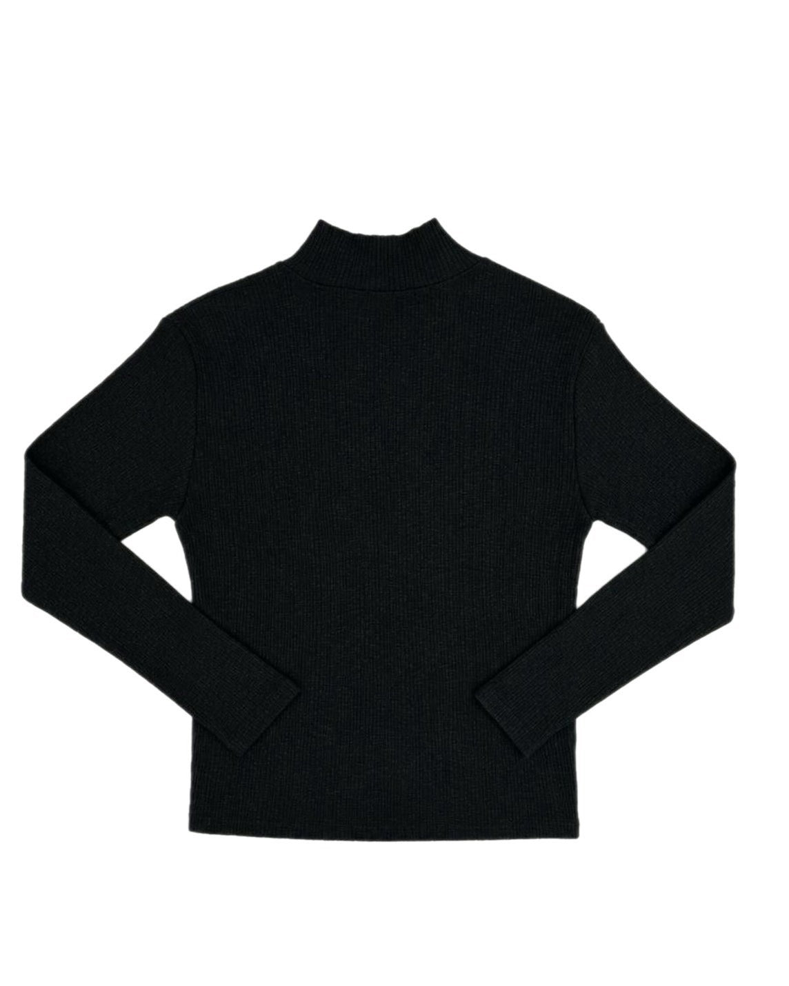 受注制【nmtc+】Ribbed high neck zip-up top (2color)