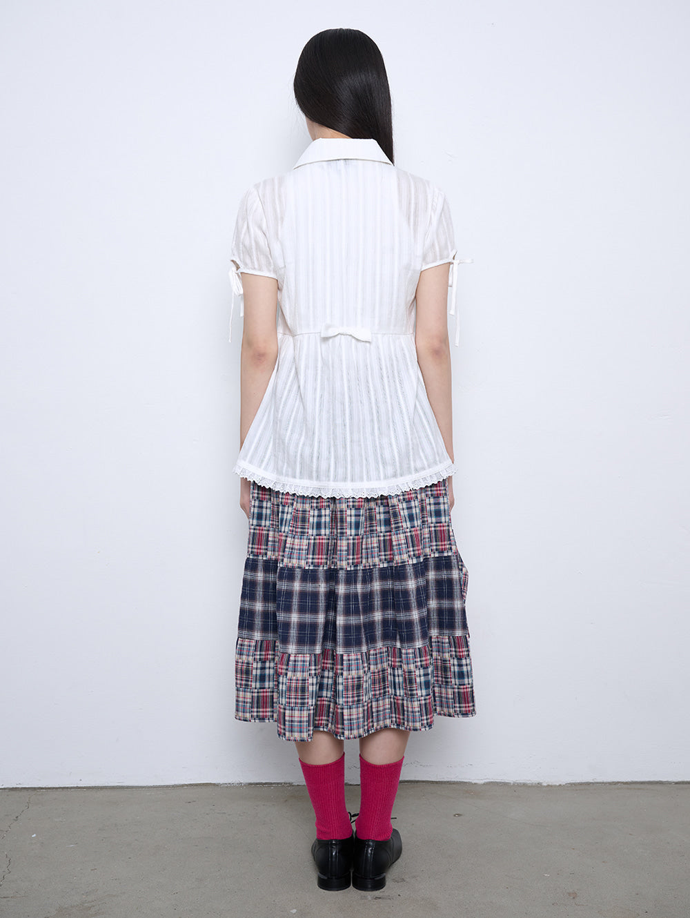 【TUOMIO】PUFF SLEEVES RIBBON BLOUSE