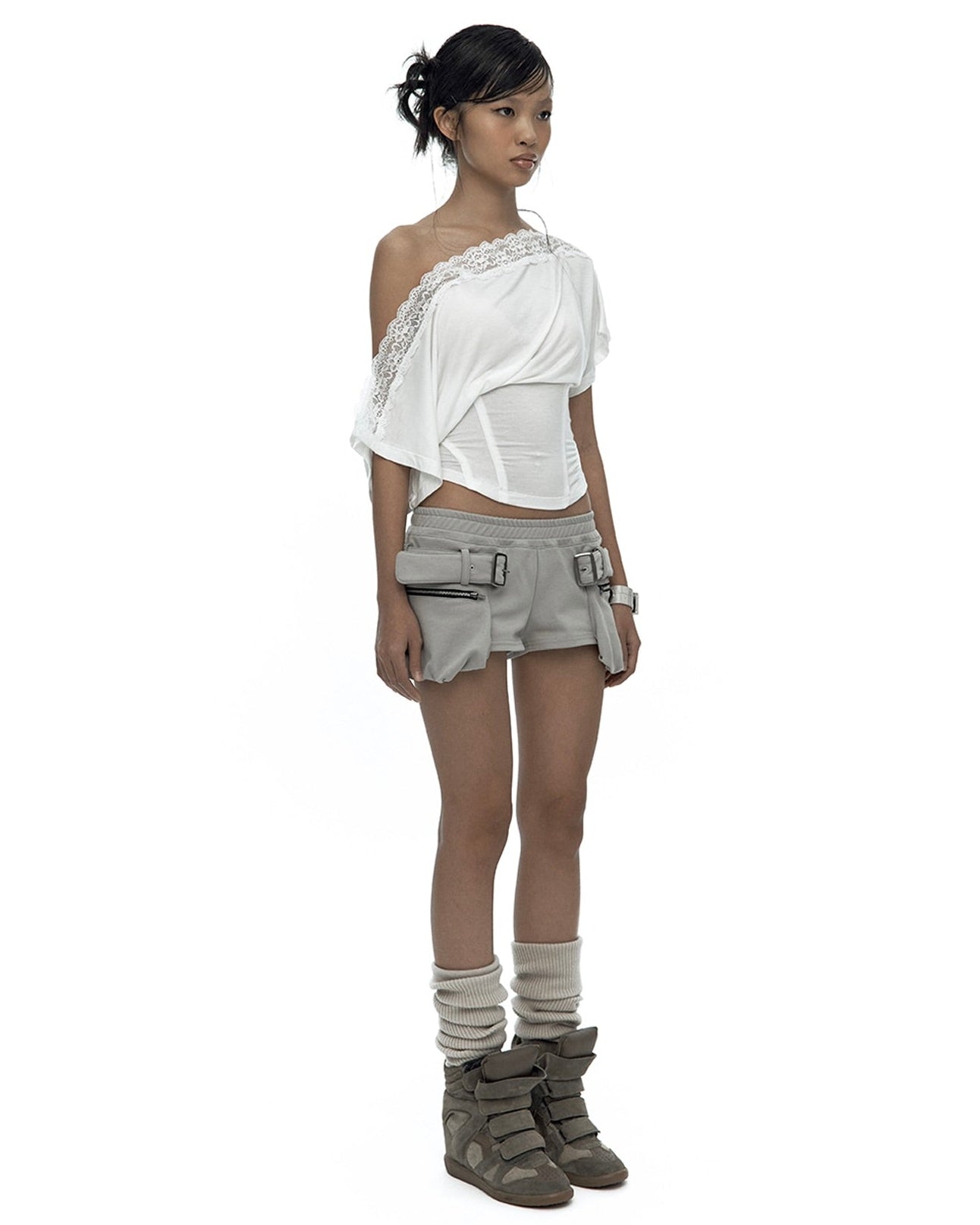 【Kashiko】Belted Pocket Shorts
