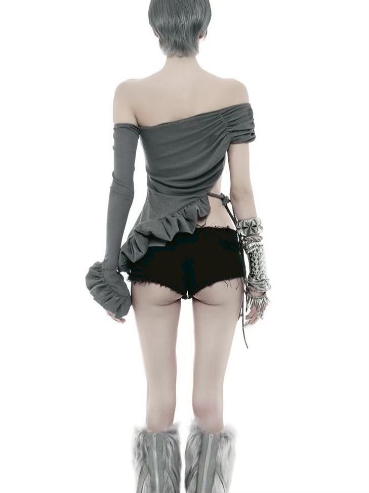 【EYE OF THE STORM】RAW RUFFLE SHORTS