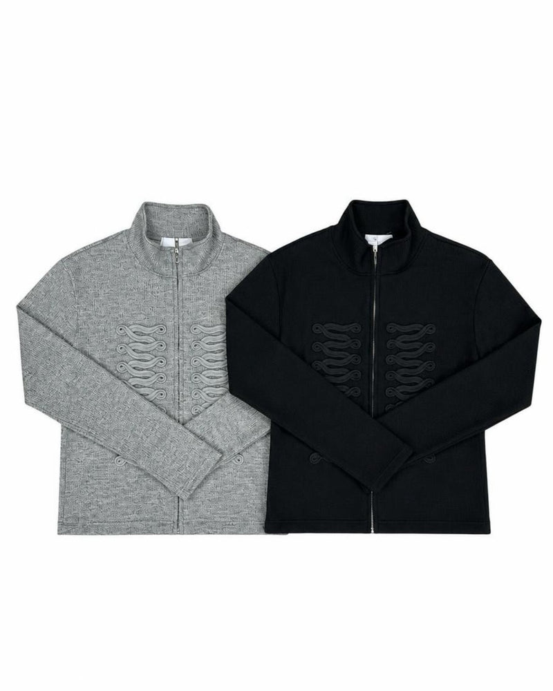 受注制【nmtc+】Napoleon Detail Rib Knit Zip Up Jacket (2color)
