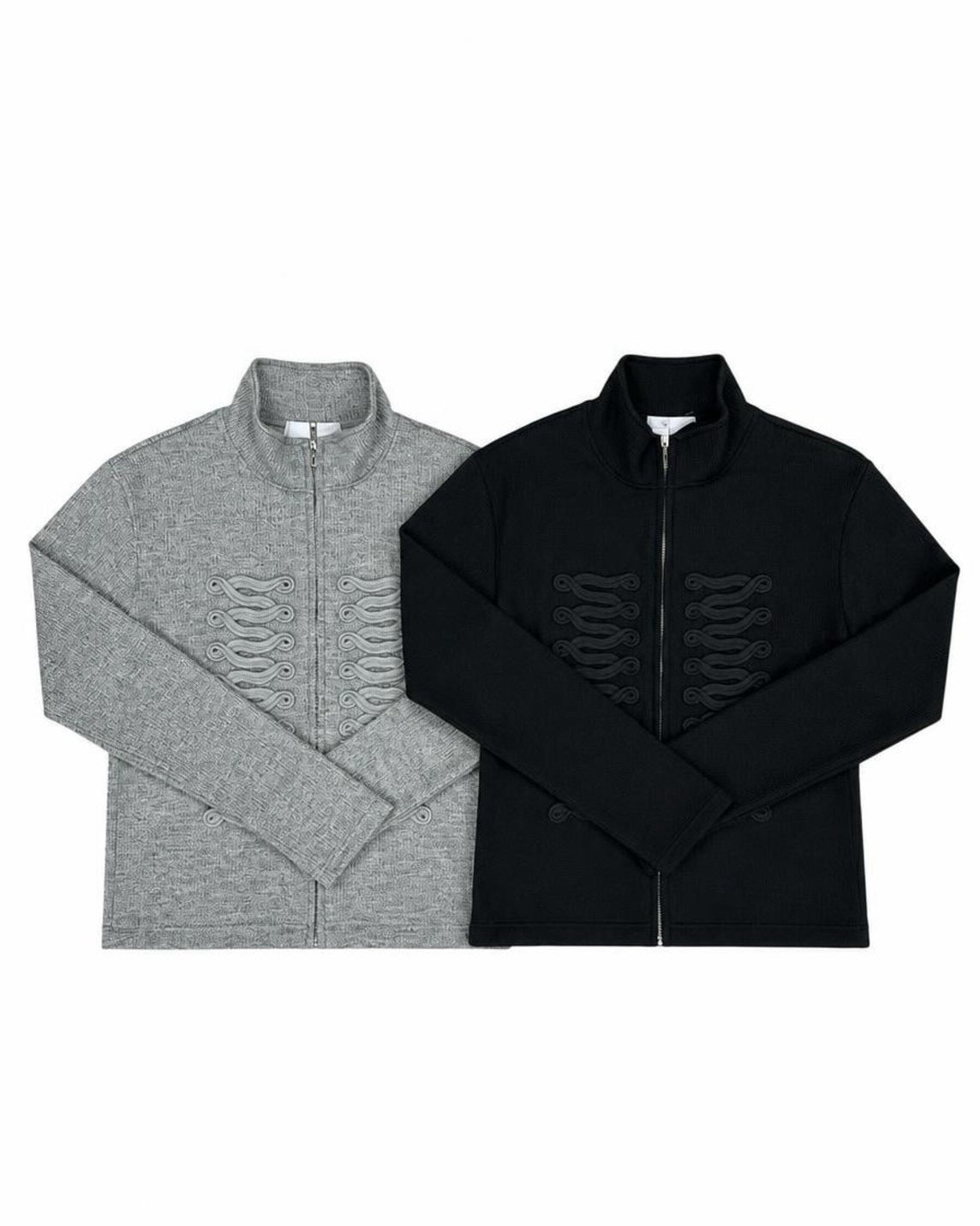 受注制【nmtc+】Napoleon Detail Rib Knit Zip Up Jacket (2color)