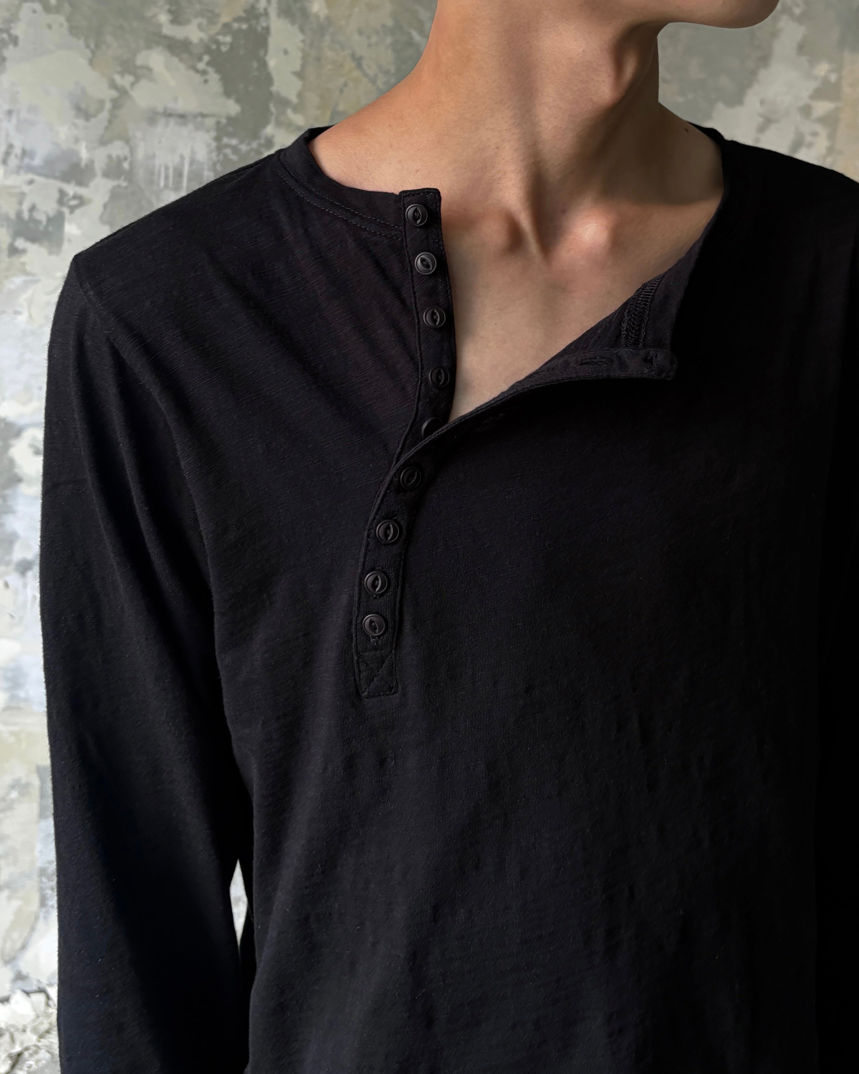 【Lee fi Ne】Offset Henley LS Tee