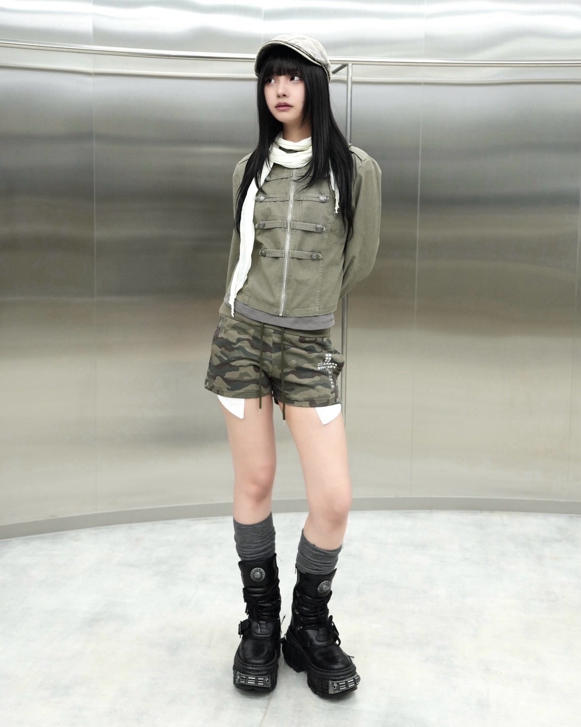 受注制【Never mind the XU】TWISTED LONG SCARF (4color)