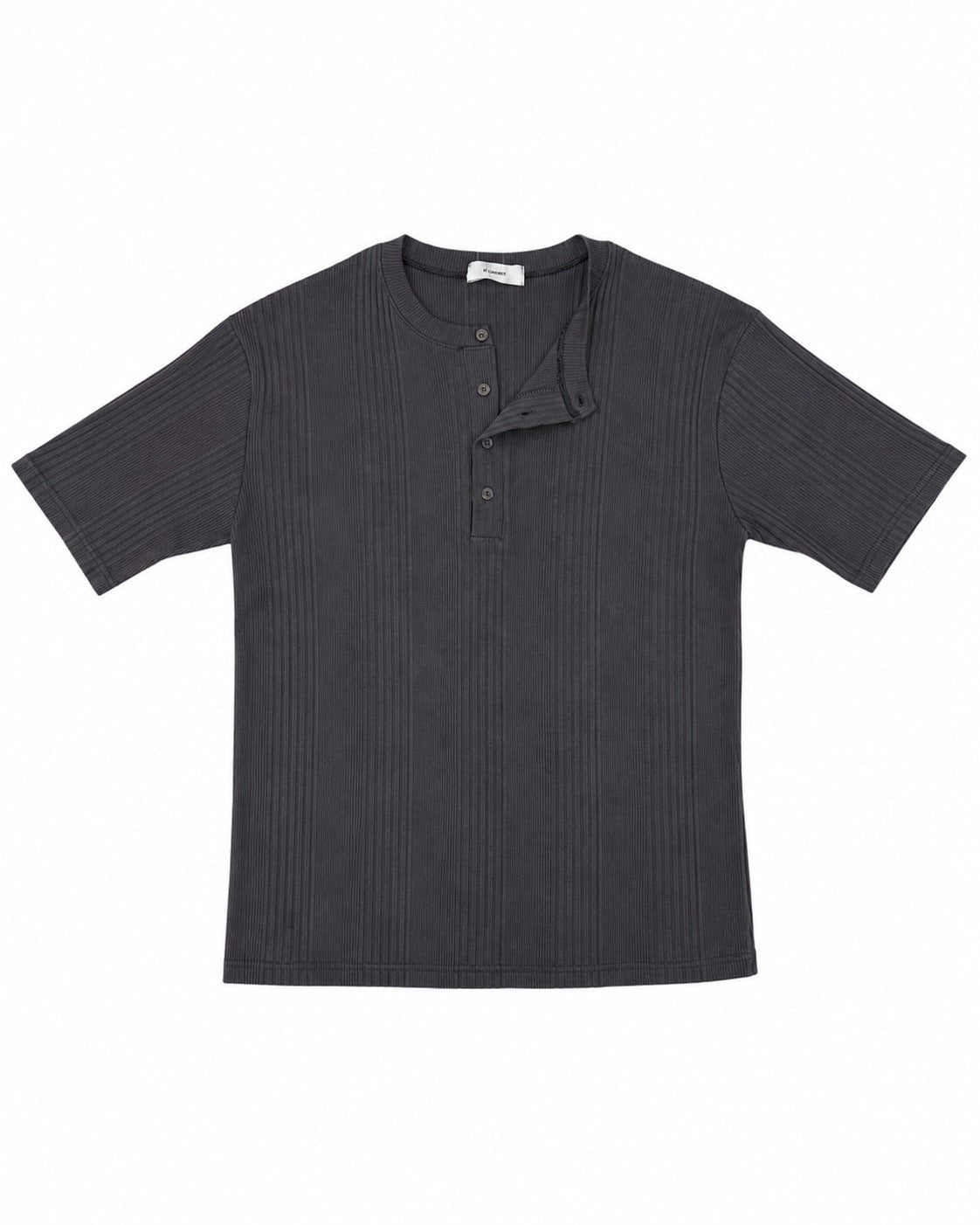 受注制【nmtc+】Ribbed Henley Neck Tee (3color)