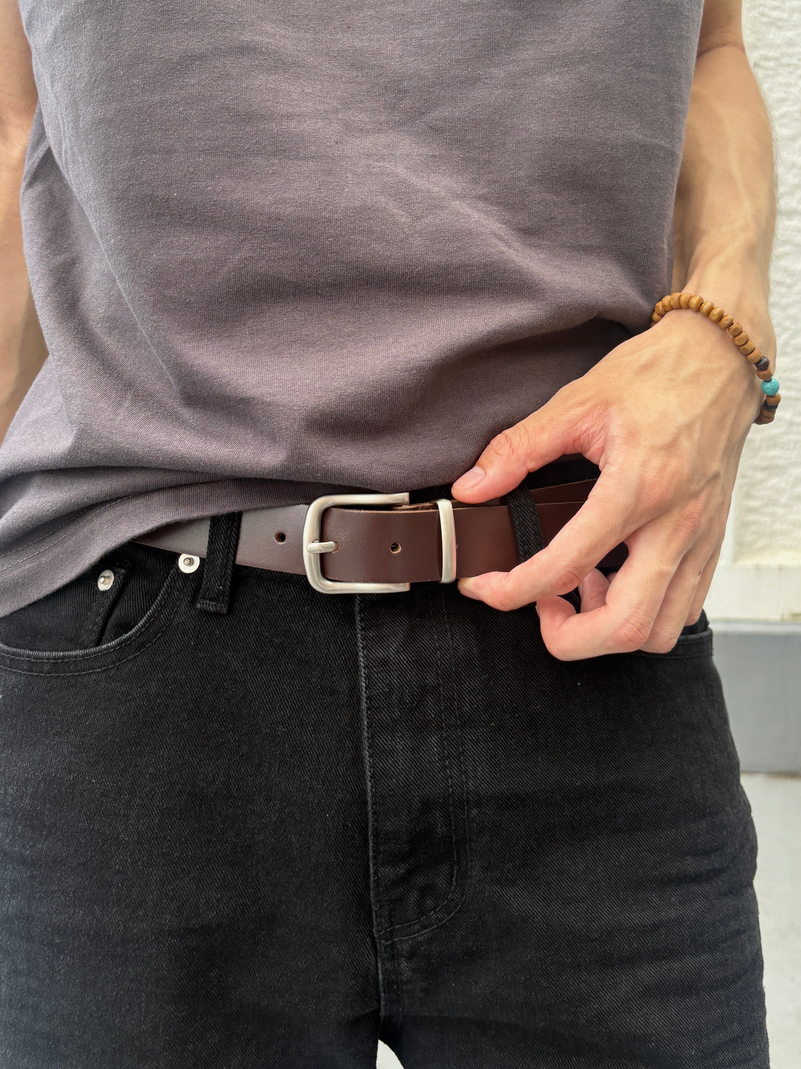 受注制【youll】basic leather belt (2color)
