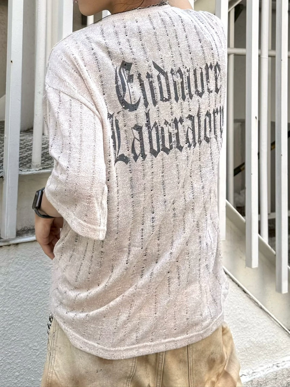 受注制【Never mind the XU】see-through short sleeve (4color)