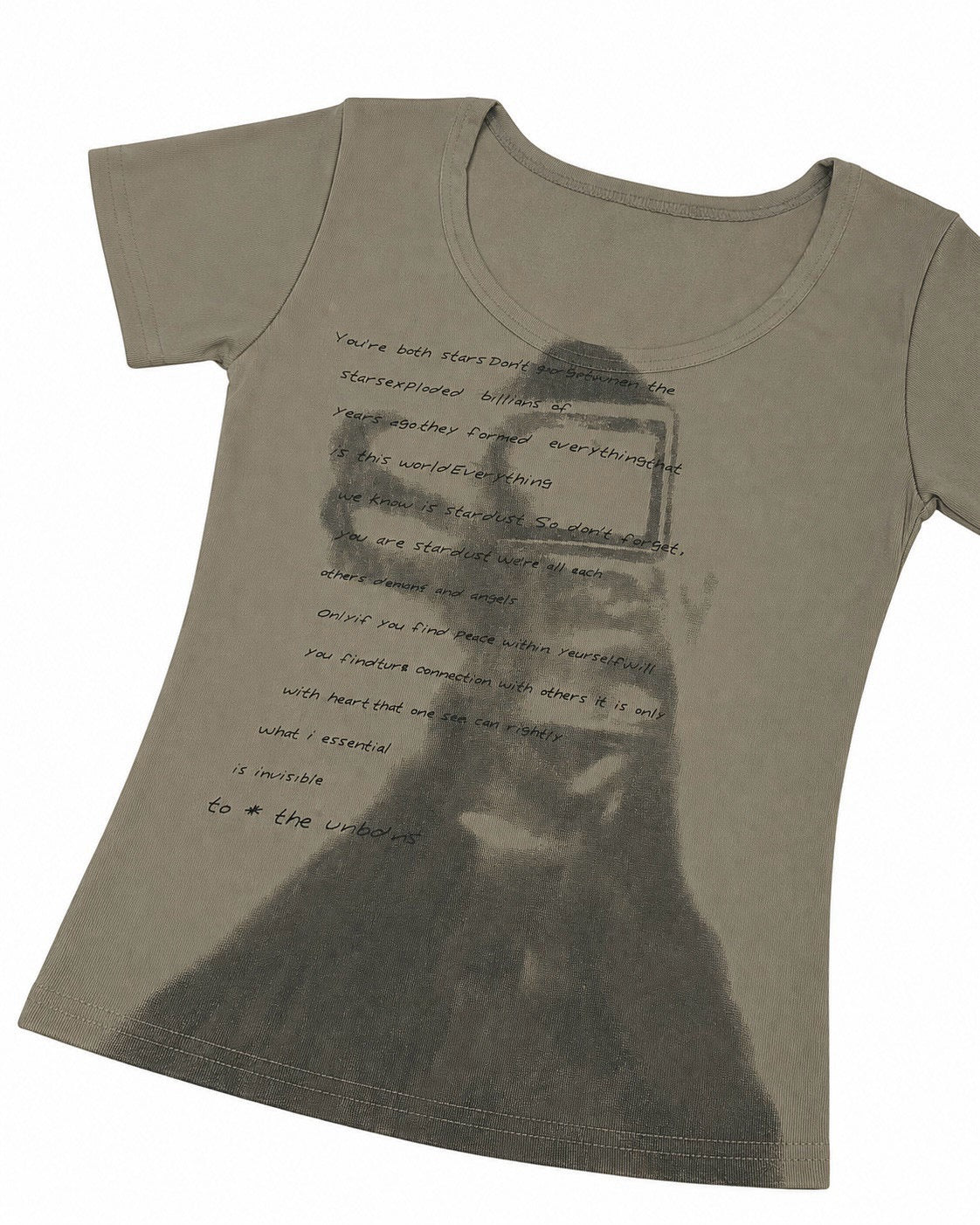 受注制【nmtc+】Lettering Slim Crop Tee