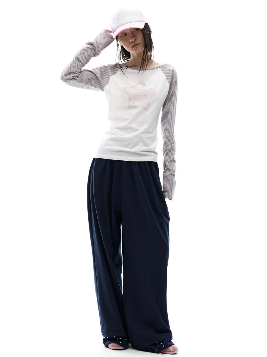 【OJOS】Stripe Raglan Long Sleeve