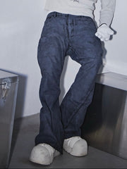 【BEBOF】Black Side Cut Flared Jeans