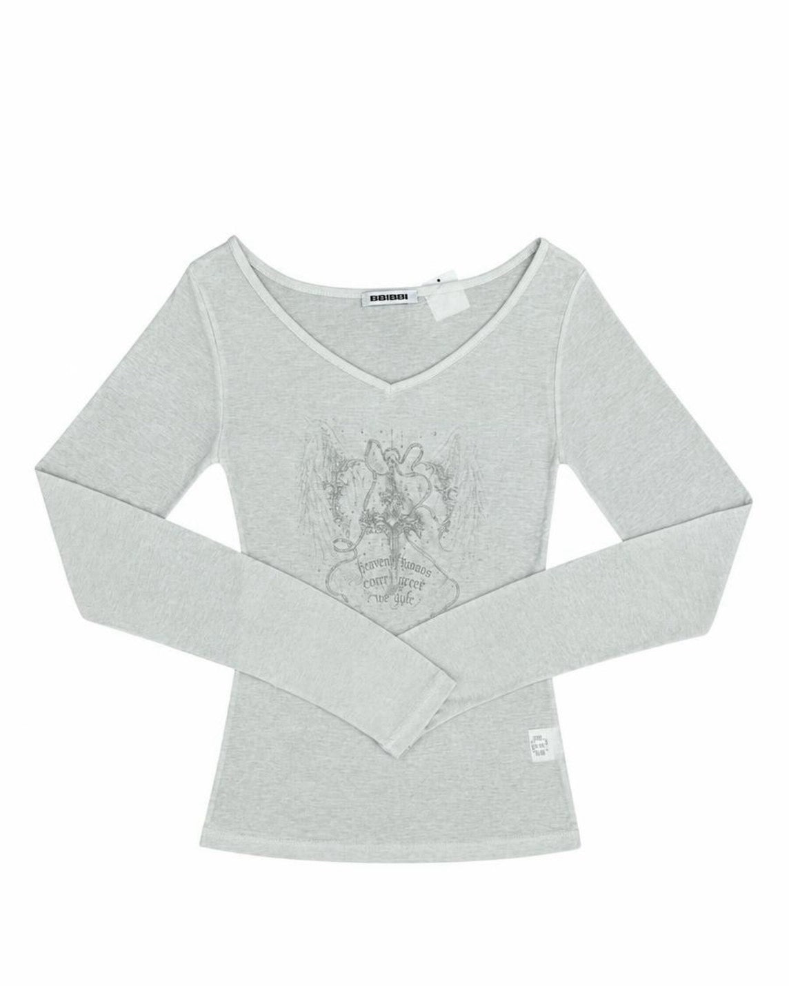 受注制【nmtc+】Angel V-Neck Long Sleeve T-shirt (2color)