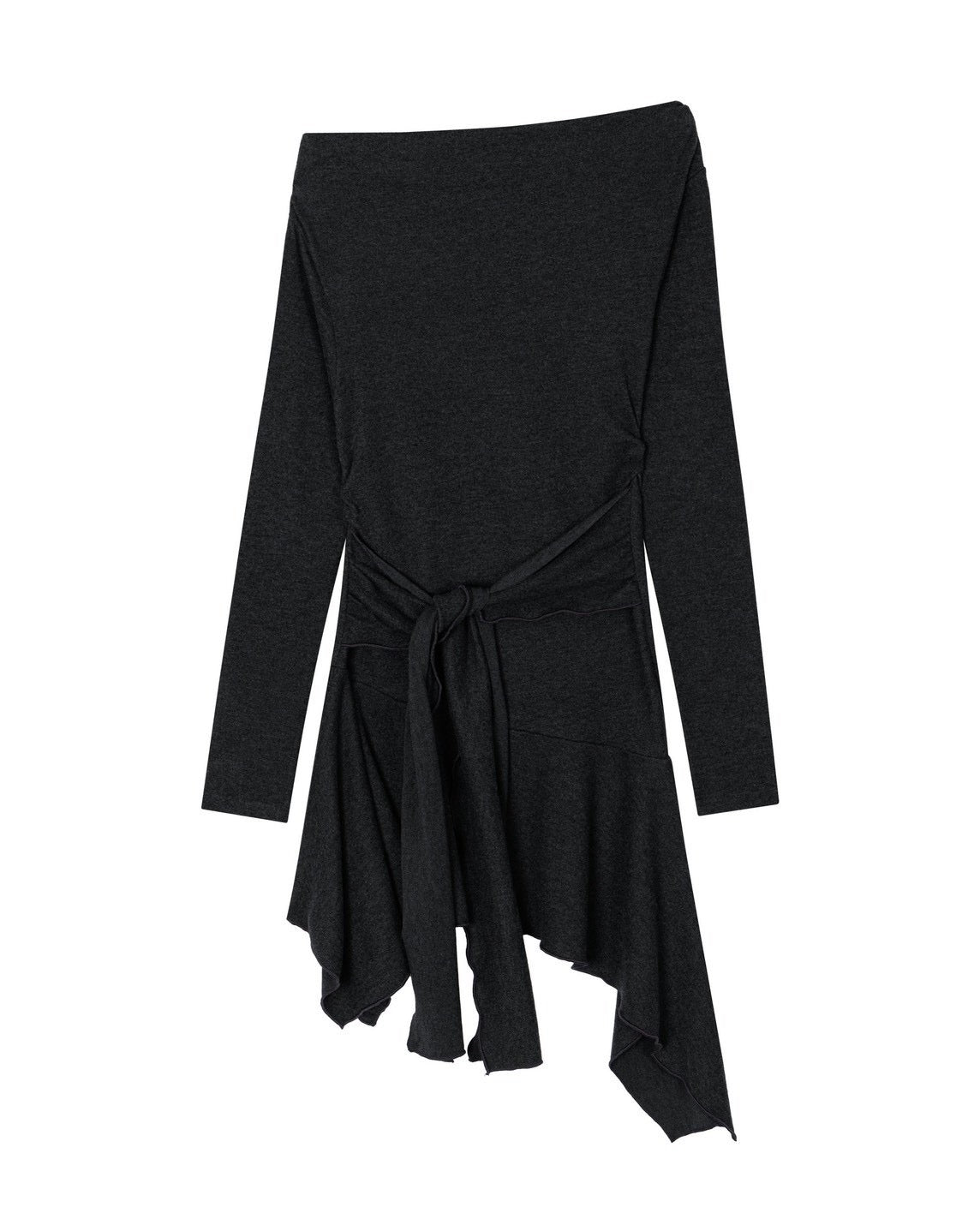 【Uglyshadow】RUCHED BOAT LONG TEE