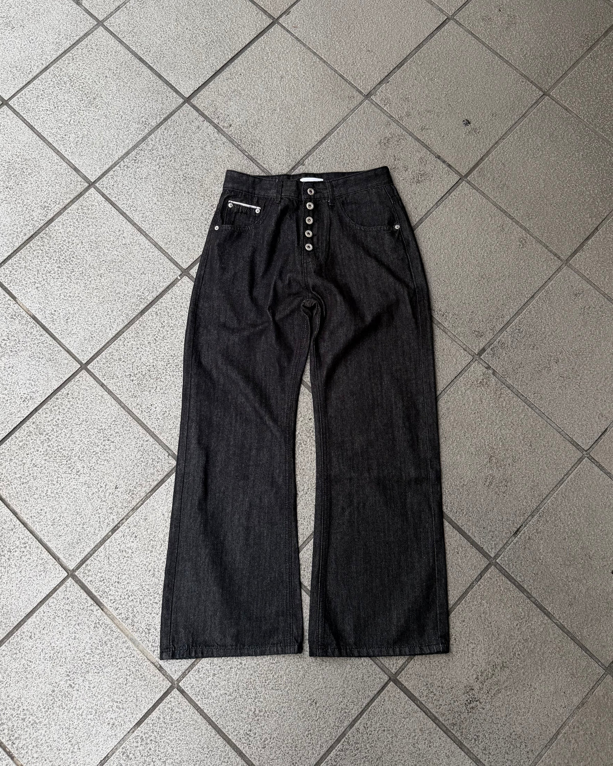 受注制【youll】button fly flare denim pants