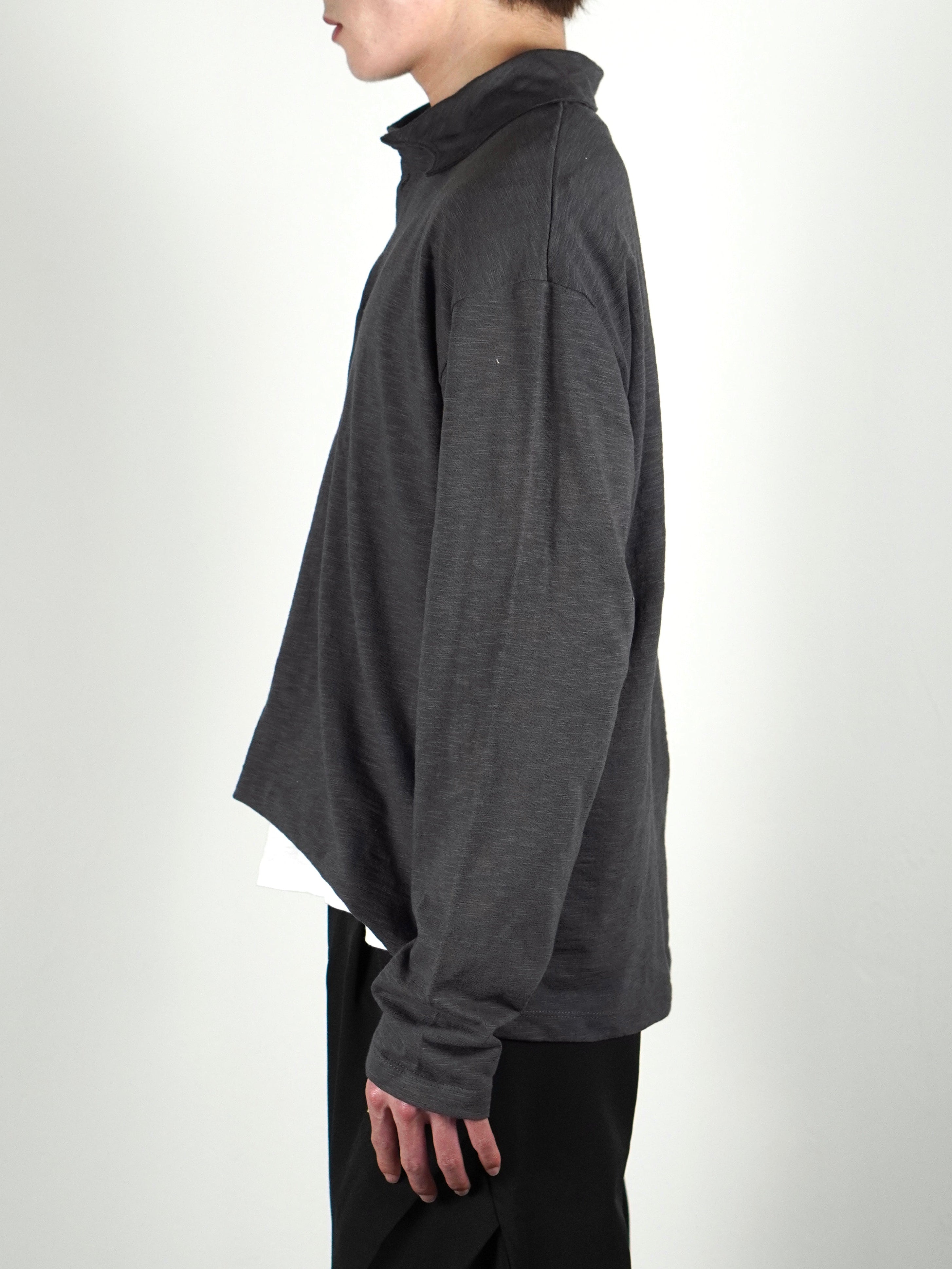 受注制【Chikashitsu +】sheer cotton polo long sleeve (3color)