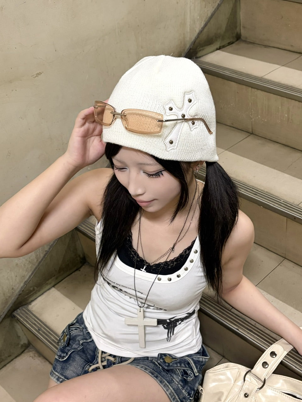 国際配送【Never mind the XU】slim shade sunglasses (2color)