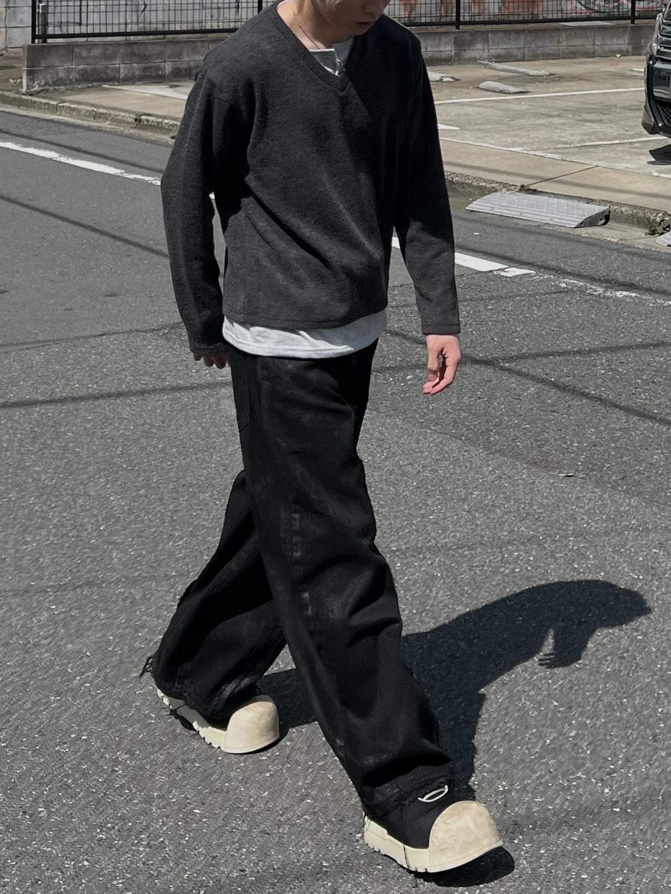 大阪店WEB限定受注制【Chikashitsu +】layered v-neck knit (3color)