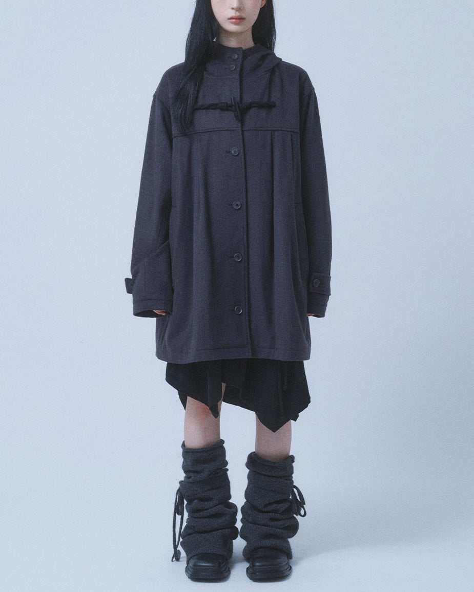 【TUOMIO】PLEATED TOGGLE WOOL COAT