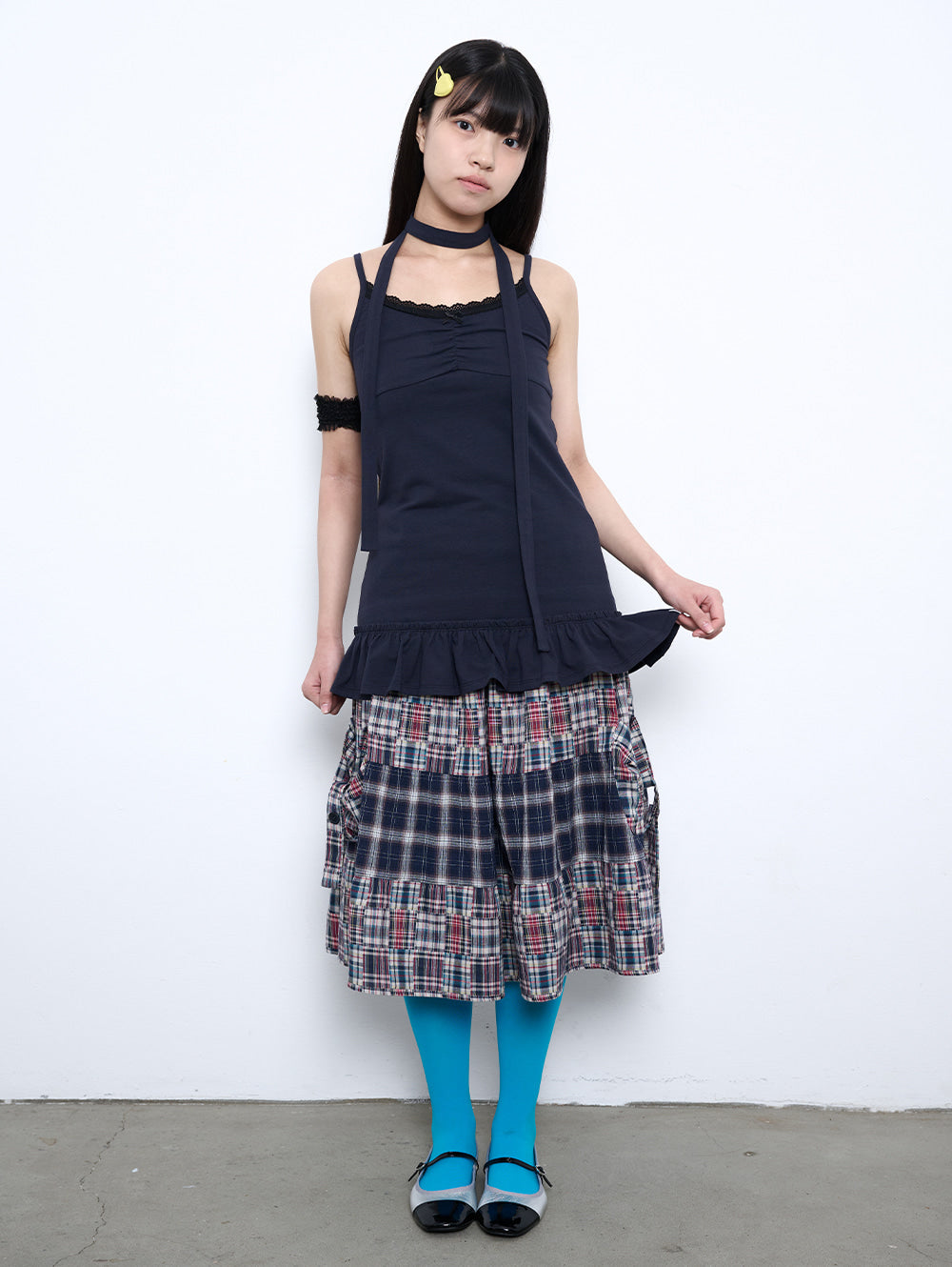 6/8 21:00発売【TUOMIO】2-WAY PATCHWORK SKIRT