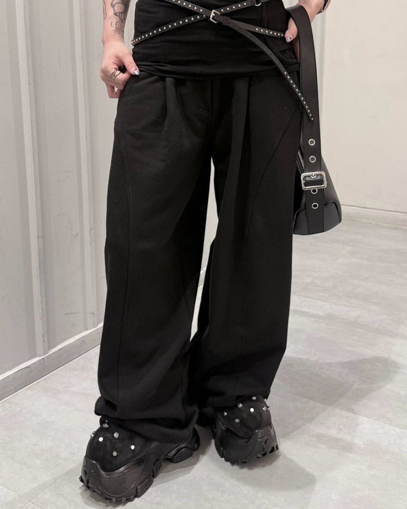 受注制【nmtc+】Curved Seam Wide Sweat Pants (2color)