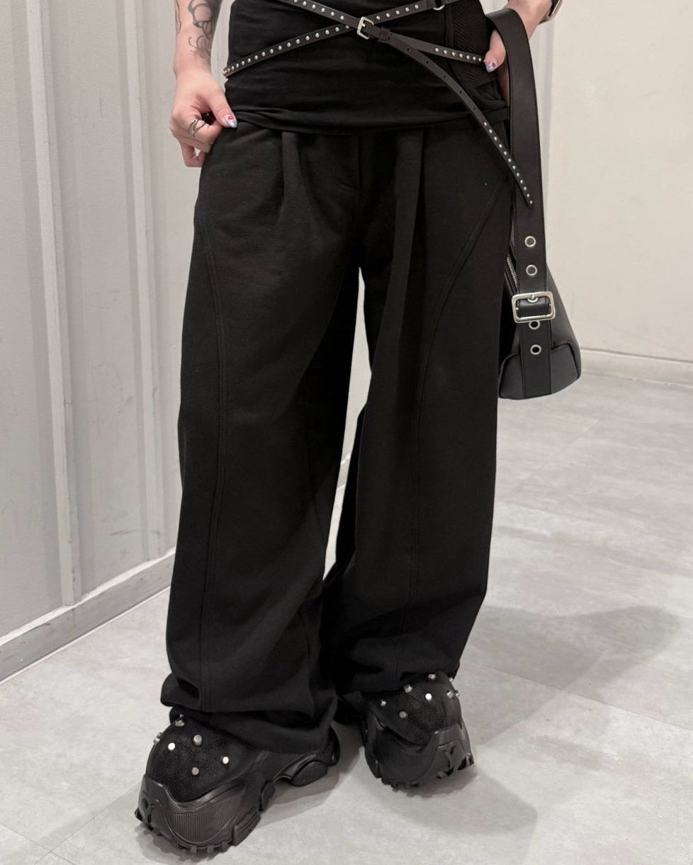 受注制【nmtc+】Curved Seam Wide Sweat Pants (2color)