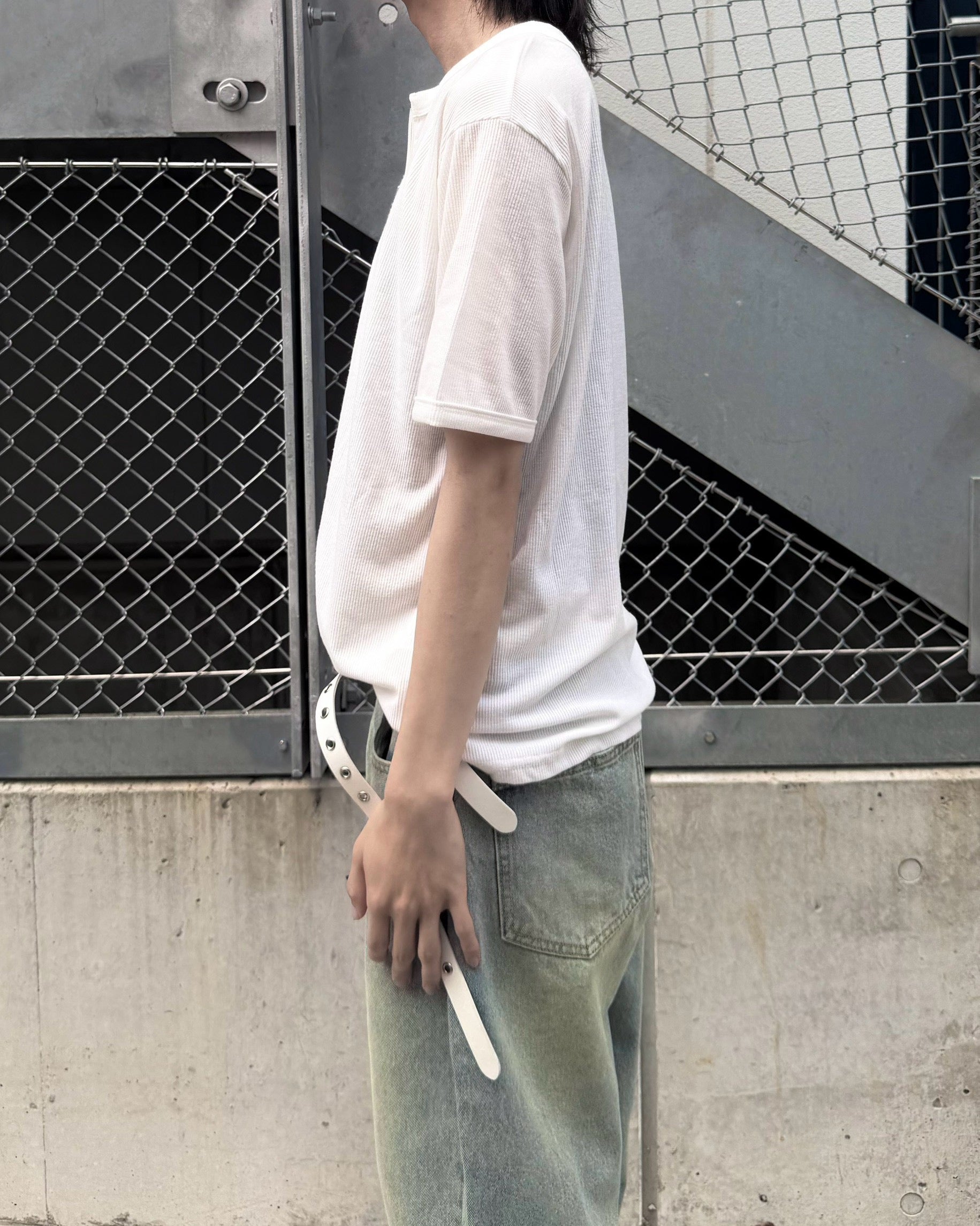 受注制【nmtc+】Half Zip-Up Slim Tee (3color)