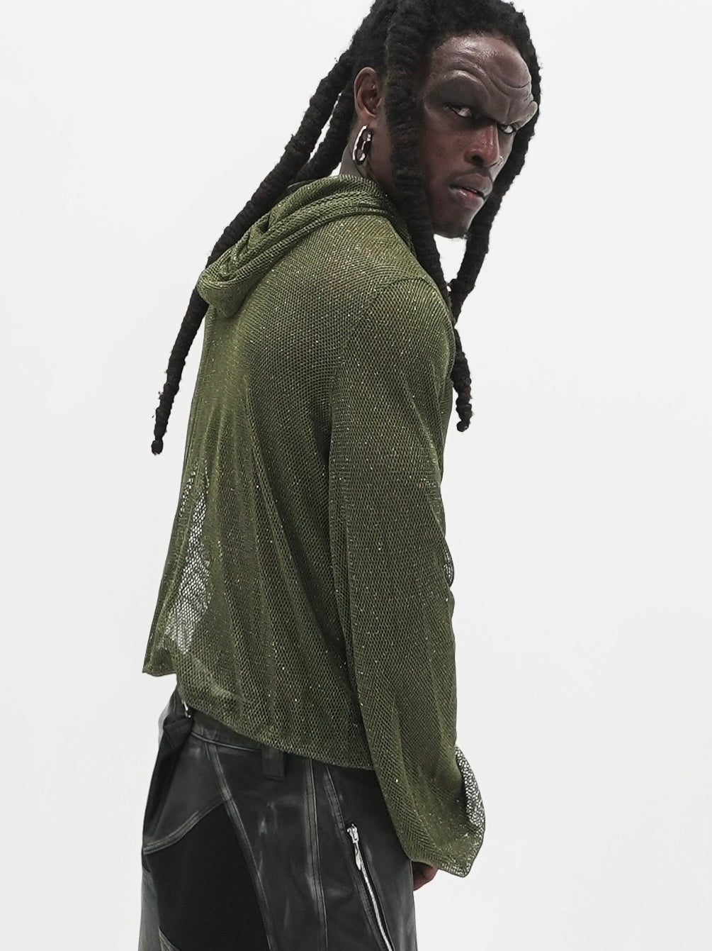 【E RIN AI E】E STARDUST MESH SNAP HOODIE