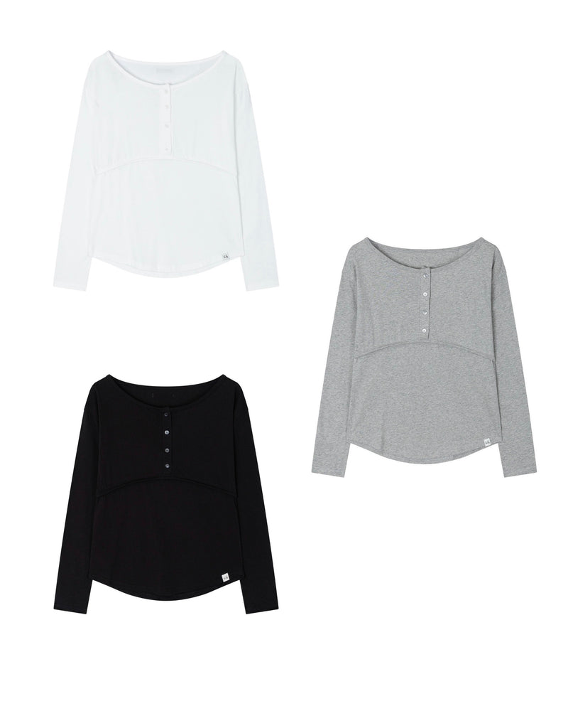 【Uglyshadow】PLACKET RIBBED T-SHIRT