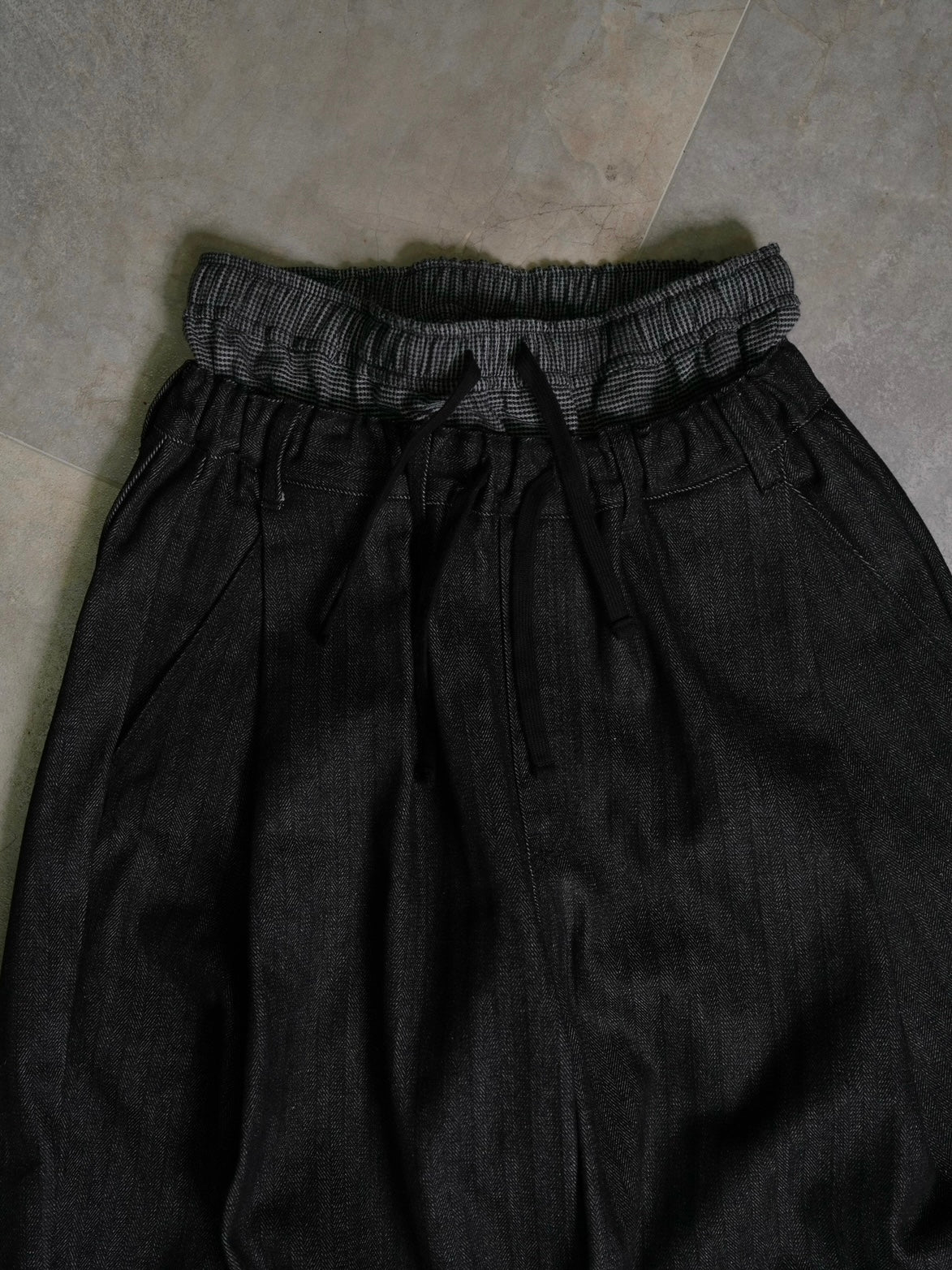 【Lee fi Ne】Herringbone Layered Baggy Jeans