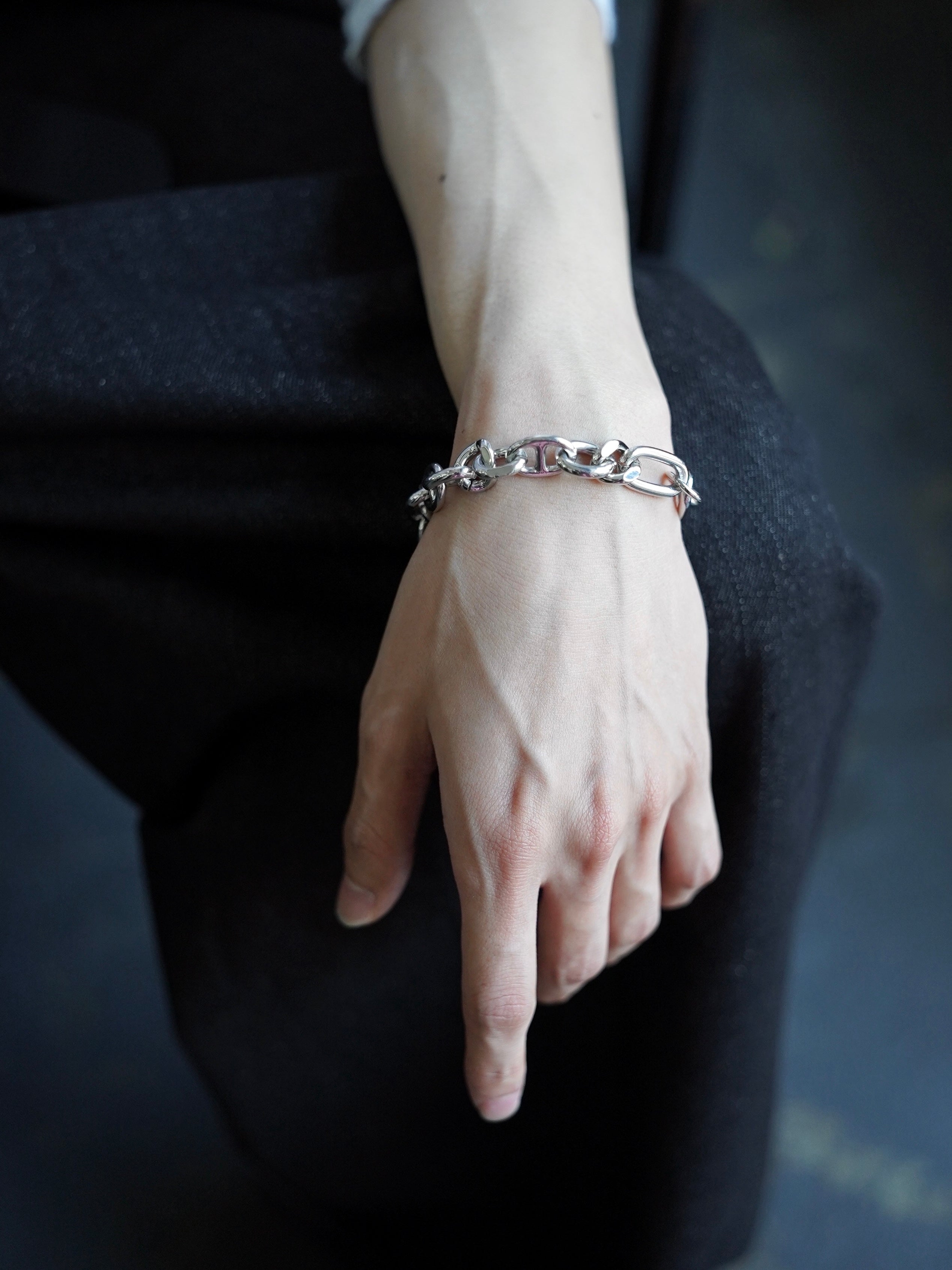 5/23 20:00発売【CHIKASHITSU PLUS HIGH】Anchor links bracelet (2color)