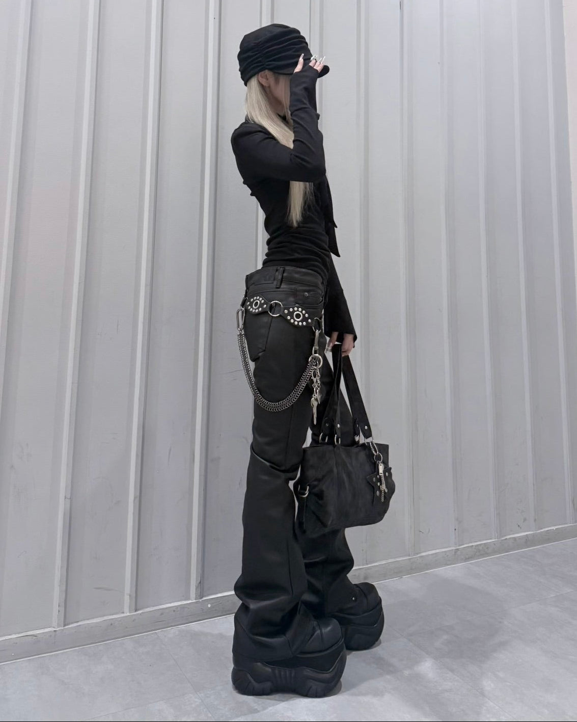 受注制【nmtc+】long tie drape tee (2color)