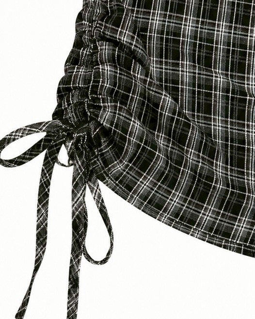 受注制【nmtc+】Drawstring Check Shirt