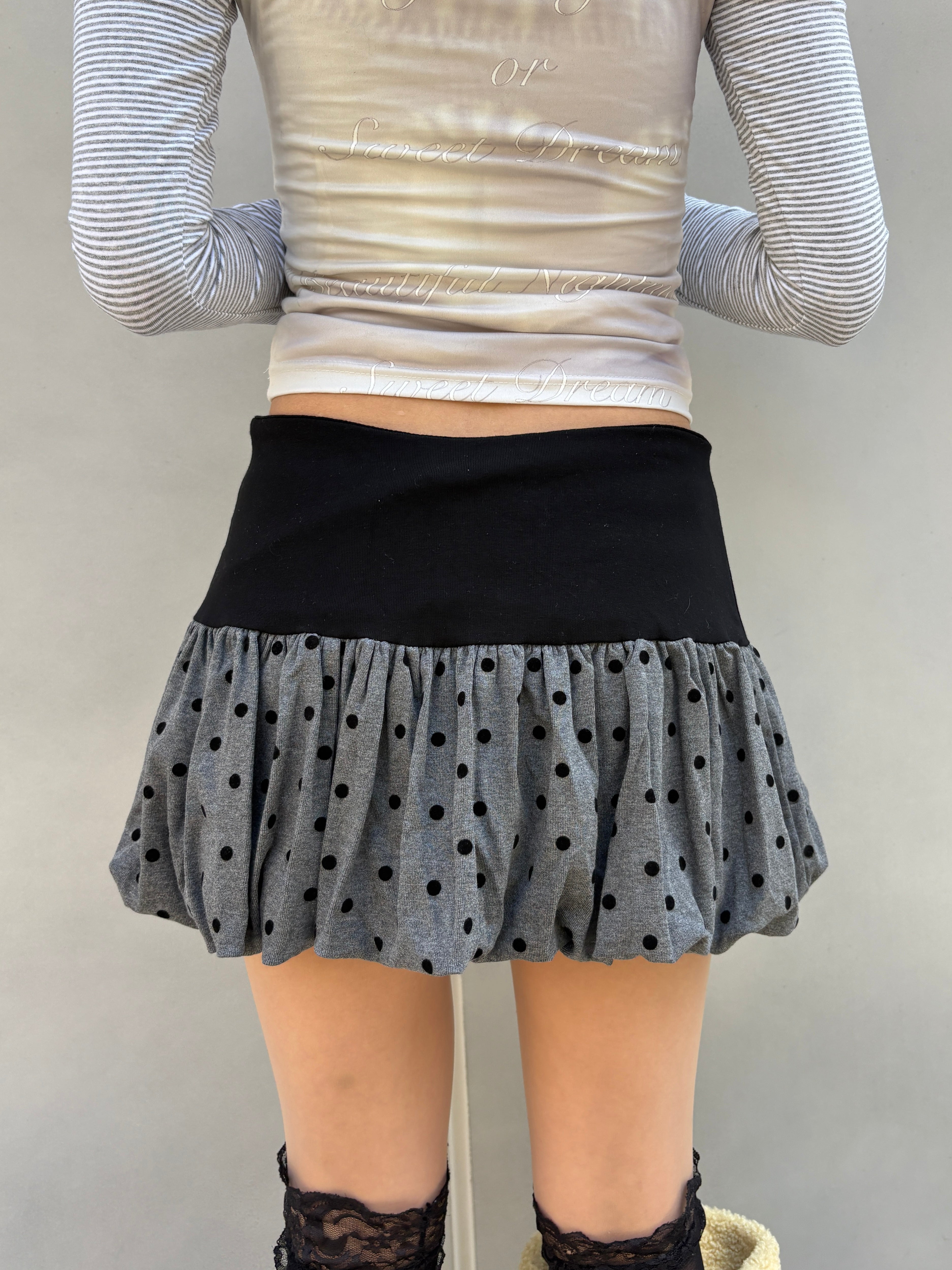 【Never mind the XU】star dot balloon skirt