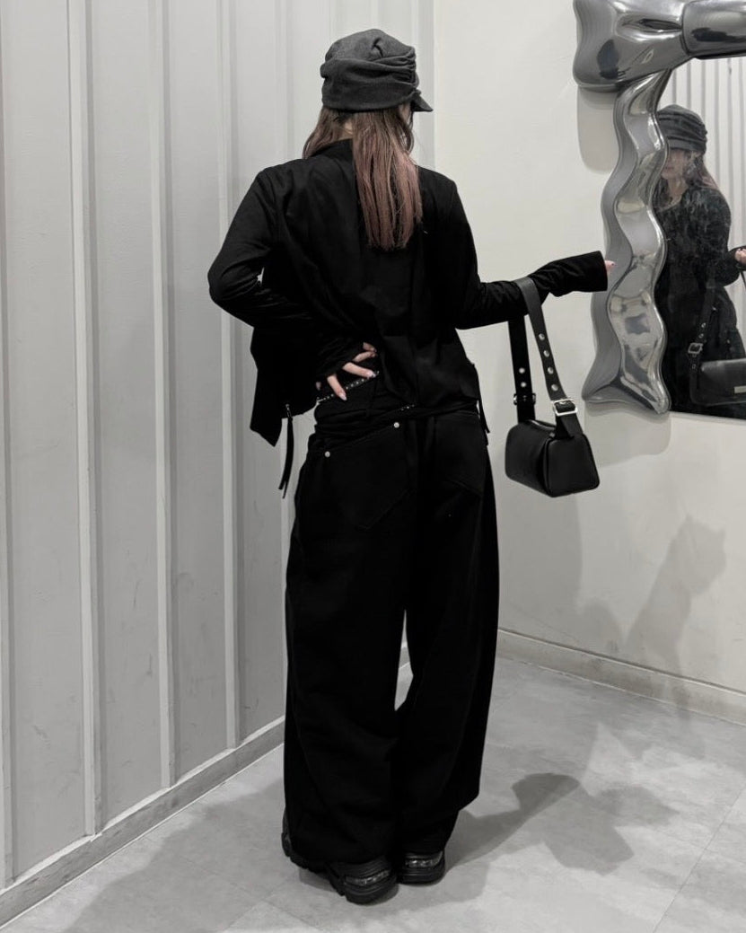 受注制【nmtc+】Curved Seam Wide Sweat Pants (2color)