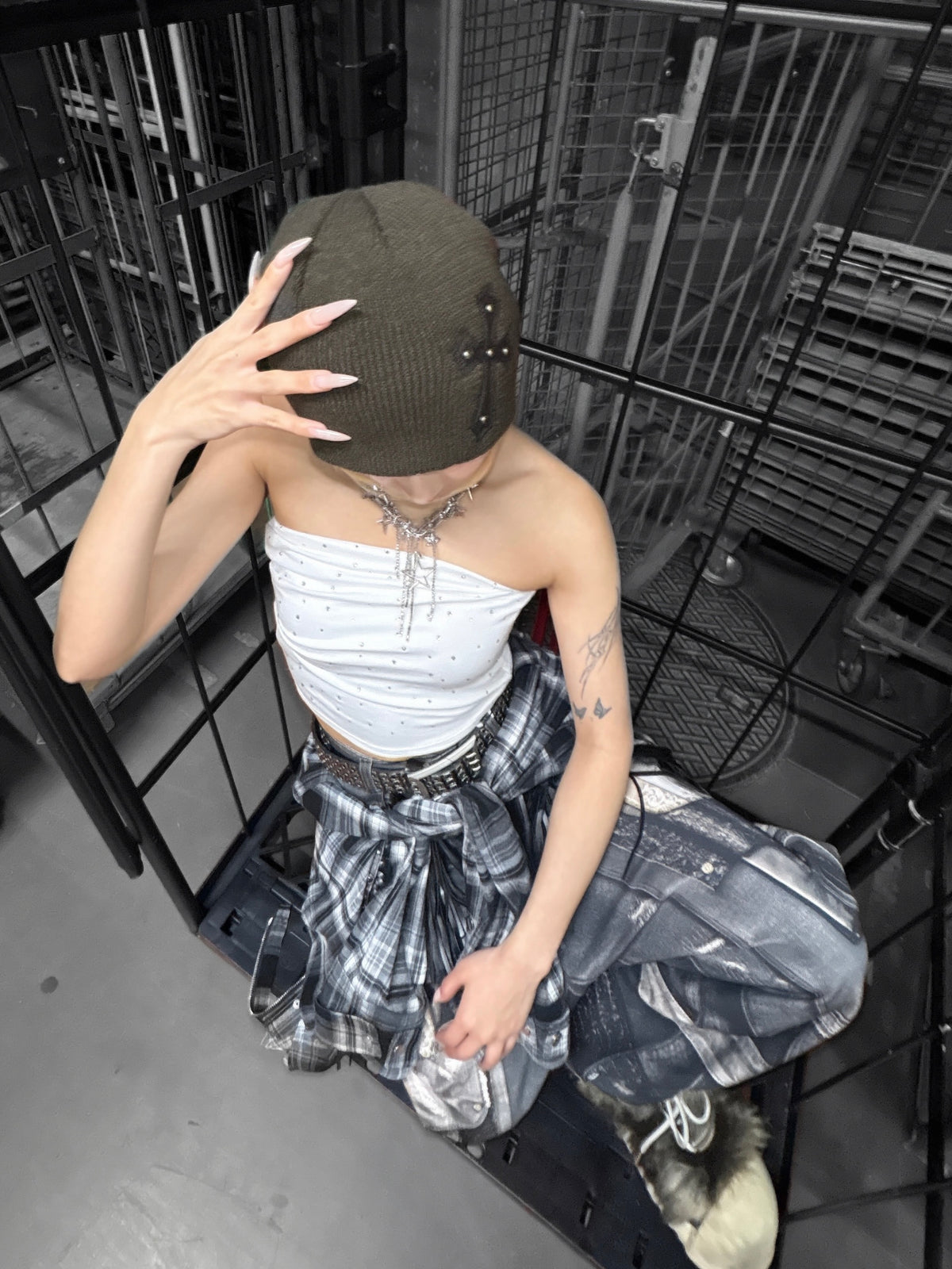 受注制【Never mind the XU】cross beanie (6color)