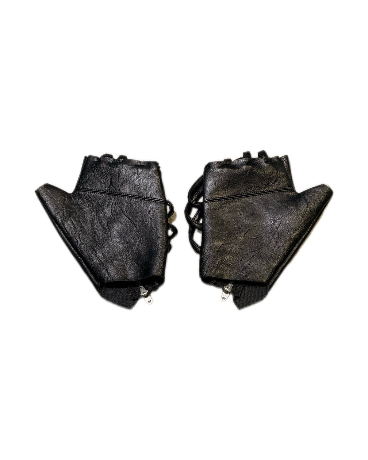 国際配送【Never mind the XU】Cyberpunk Zipper Fingerless Gloves