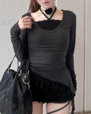 受注制【nmtc+】Asymmetry Layered Top (2color)